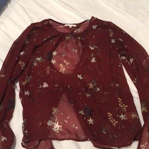 Sheer Willow and Clay floral top